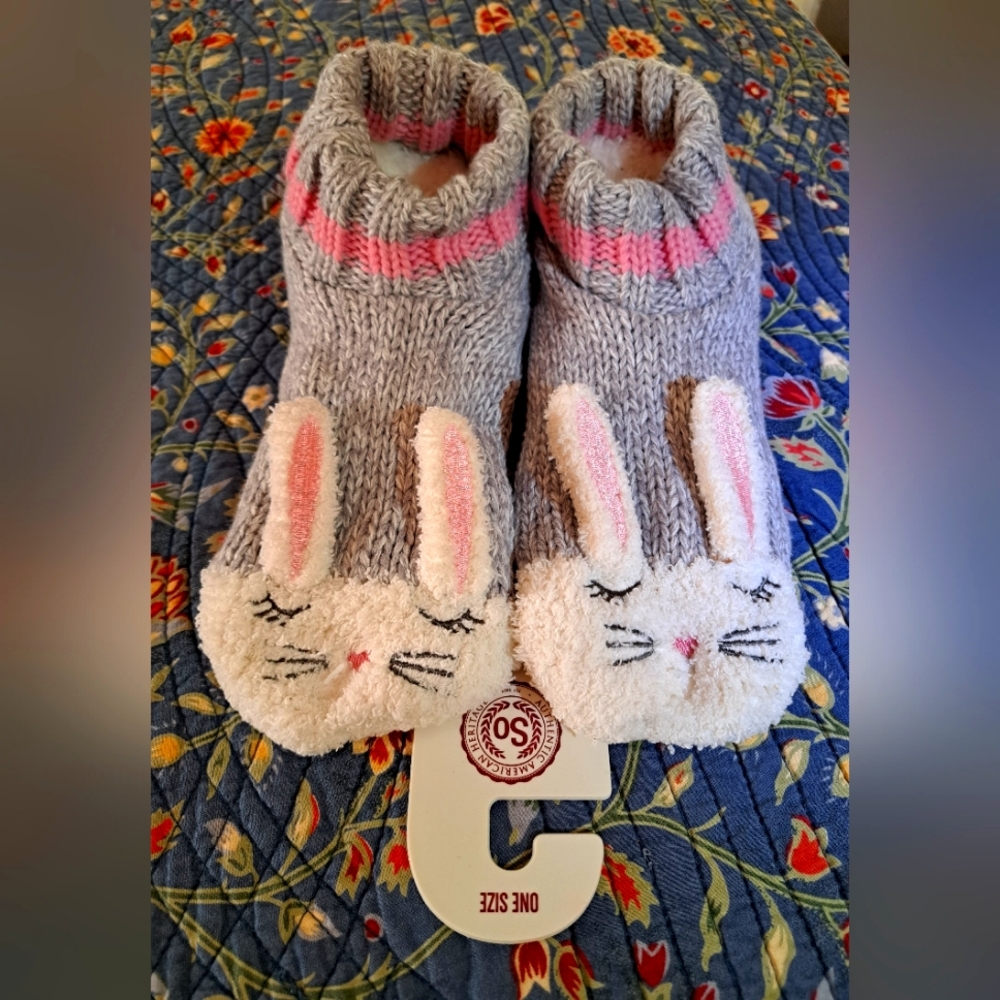 SO Fur lined bunny slippers